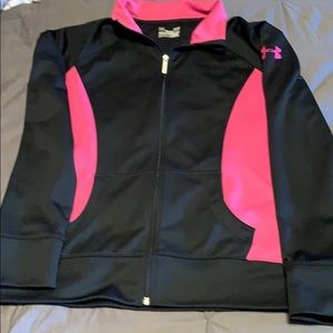 Light workout pink & black zip up XL jacket.